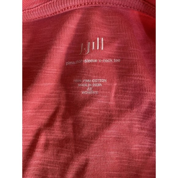 J JIll Pink T- Shirt Women's 4X Tunic Top V Neck Short Sleeve Pima Cotton - Picture 5 of 5